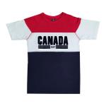 Photo of CANADA-RED-WHITE-BLUE T - Canada Stripe Chenille T-Shirt
