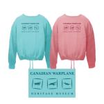 Photo of Ladies CWHM mid length Sweatshirt Coral - Canadian Warplane Ladies Cinched-Hem Crewneck – Coral
