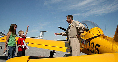 Canadian Warplane Heritage - Pilot with children Photo